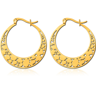 GOLD PVD COATED SURGICAL STEEL HOOP EARRINGS