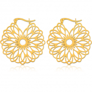 GOLD PVD COATED SURGICAL STEEL HOOP EARRINGS