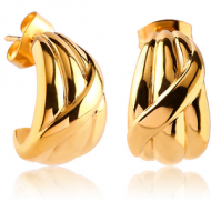 GOLD PVD COATED SURGICAL STEEL EAR STUDS PAIR