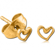 GOLD PVD COATED SURGICAL STEEL EAR STUDS PAIR