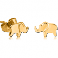 GOLD PVD COATED SURGICAL STEEL EAR STUDS PAIR