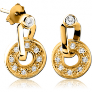 GOLD PVD COATED SURGICAL STEEL EAR STUDS PAIR