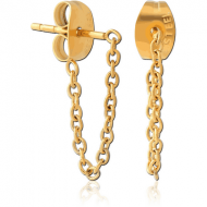 GOLD PVD COATED SURGICAL STEEL EAR STUDS PAIR