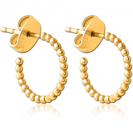 GOLD PVD COATED SURGICAL STEEL EAR STUDS PAIR