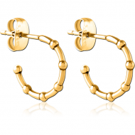 GOLD PVD COATED SURGICAL STEEL EAR STUDS PAIR
