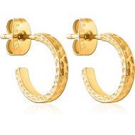 GOLD PVD COATED SURGICAL STEEL EAR STUDS PAIR