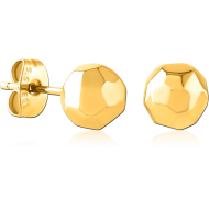 GOLD PVD COATED SURGICAL STEEL EAR STUDS
