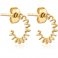 GOLD PVD COATED SURGICAL STEEL EAR STUDS PAIR
