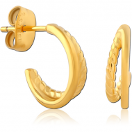 GOLD PVD COATED SURGICAL STEEL EAR STUDS PAIR