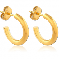 GOLD PVD COATED SURGICAL STEEL EAR STUDS PAIR