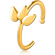GOLD PVD COATED SURGICAL STEEL OPEN NOSE RING PIERCING