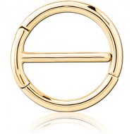 GOLD PVD COATED SURGICAL STEEL DOUBLE HINGED NIPPLE CLICKER RING