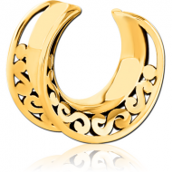 GOLD PVD COATED SURGICAL STEEL HALF TUNNEL PIERCING