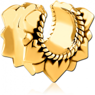 GOLD PVD COATED SURGICAL STEEL HALF TUNNEL