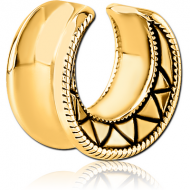 GOLD PVD COATED SURGICAL STEEL HALF TUNNEL