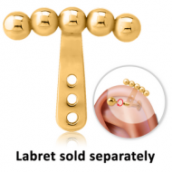 GOLD PVD COATED SURGICAL STEEL HELLIX WRAP - FIVE BALLS PIERCING