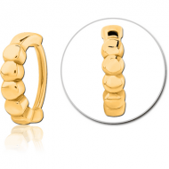GOLD PVD COATED SURGICAL STEEL LIP CLCKER RING PIERCING