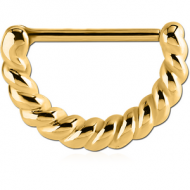 GOLD PVD COATED SURGICAL STEEL NIPPLE CLICKER - ROPE