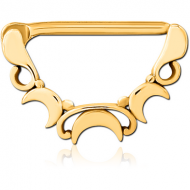 GOLD PVD COATED SURGICAL STEEL NIPPLE CLICKER PIERCING