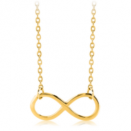 GOLD PVD COATED SURGICAL STEEL NECKLACE WITH PENDANT - INFINITY