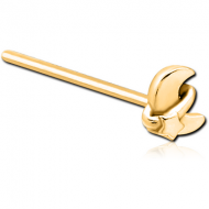 GOLD PVD COATED SURGICAL STEEL STRAIGHT NOSE STUD