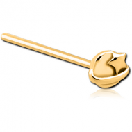 GOLD PVD COATED SURGICAL STEEL STRAIGHT NOSE STUD