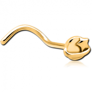 GOLD PVD COATED SURGICAL STEEL CURVED NOSE STUD