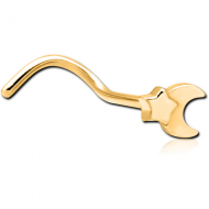 GOLD PVD COATED SURGICAL STEEL CURVED NOSE STUD