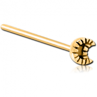 GOLD PVD COATED SURGICAL STEEL STRAIGHT NOSE STUD