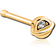 GOLD PVD COATED SURGICAL STEEL JEWELLED NOSE BONE