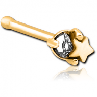 GOLD PVD COATED SURGICAL STEEL JEWELLED NOSE BONE