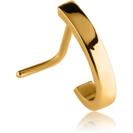 GOLD PVD COATED SURGICAL STEEL 90 DEGREE WRAP AROUND NOSE STUD