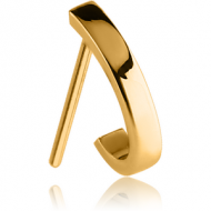 GOLD PVD COATED SURGICAL STEEL STRAIGHT WRAP AROUND NOSE STUD