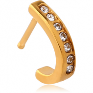 GOLD PVD COATED SURGICAL STEEL JEWELLED WRAP AROUND NOSE BONE