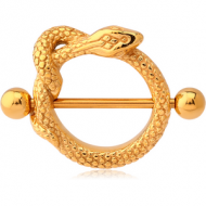 GOLD PVD COATED SURGICAL STEEL NIPPLE SHIELD - SNAKE