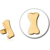 GOLD PVD COATED SURGICAL STEEL PUSH FIT ATTACHMENT FOR BIOFLEX INTERNAL LABRET - BONE PIERCING