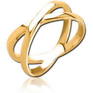 GOLD PVD COATED SURGICAL STEEL STACKED RING