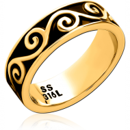 GOLD PVD COATED SURGICAL STEEL RING