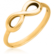 GOLD PVD COATED SURGICAL STEEL RING - INFINITY