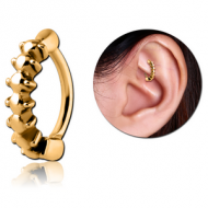 GOLD PVD COATED SURGICAL STEEL ROOK CLICKER PIERCING