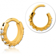 GOLD PVD COATED SURGICAL STEEL PRONG SET SWAROVSKI CRYSTAL JEWELLED MULTI PURPOSE CLICKER