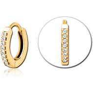 GOLD PVD COATED SURGICAL STEEL JEWELLED MULTI PURPOSE HUGGIE PIERCING