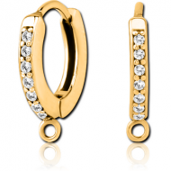 GOLD PVD COATED SURGICAL STEEL JEWELLED HUGGIES PAIR