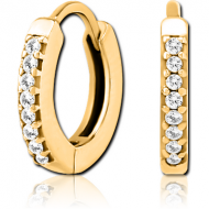 GOLD PVD COATED SURGICAL STEEL JEWELLED HUGGIES PAIR