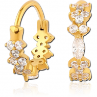 GOLD PVD COATED SURGICAL STEEL JEWELLED HUGGIES PAIR