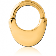 GOLD PVD COATED SURGICAL STEEL HINGED SEPTUM CLICKER