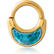 GOLD PVD COATED SURGICAL STEEL HINGED SEPTUM CLICKER