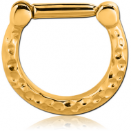 GOLD PVD COATED SURGICAL STEEL HINGED SEPTUM CLICKER