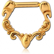 GOLD PVD COATED SURGICAL STEEL SEPTUM CLICKER PIERCING