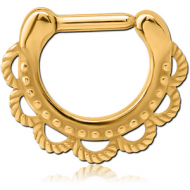 GOLD PVD COATED SURGICAL STEEL SEPTUM CLICKER